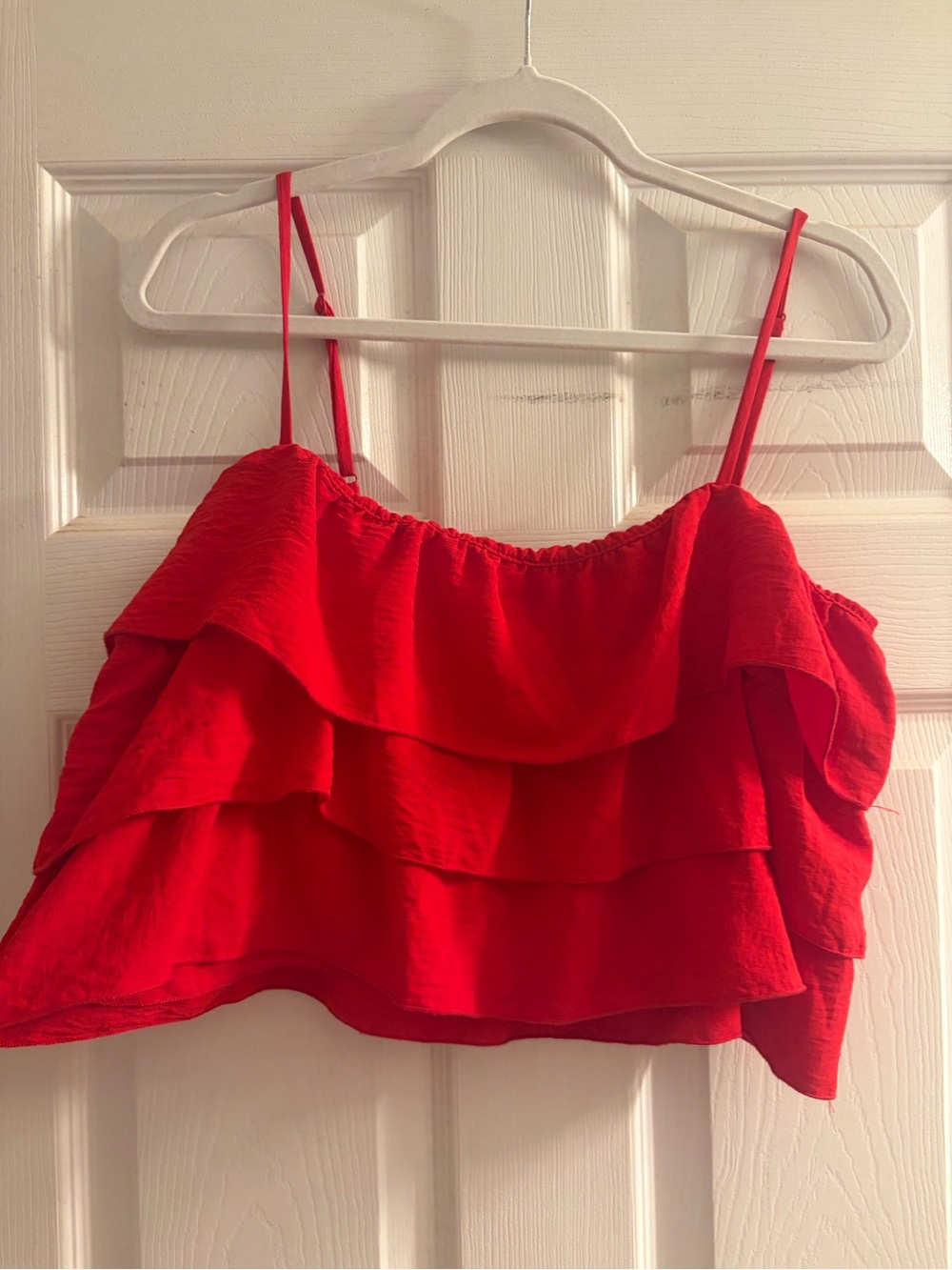 Altar’d State Red Ruffle Layered Cami Top